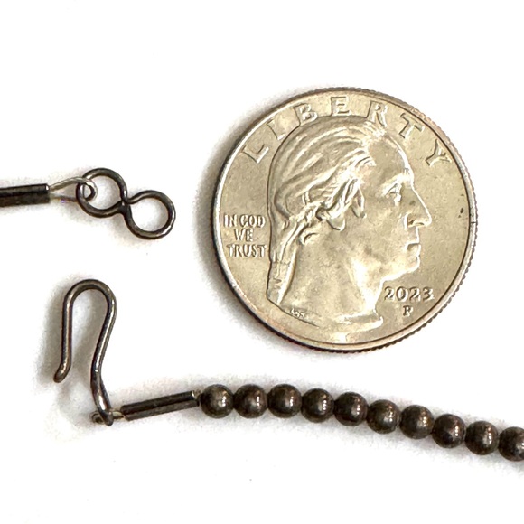 Old Pawn Turquoise Heishi Sterling Silver Navajo Pearls Necklace - Picture 5 of 6